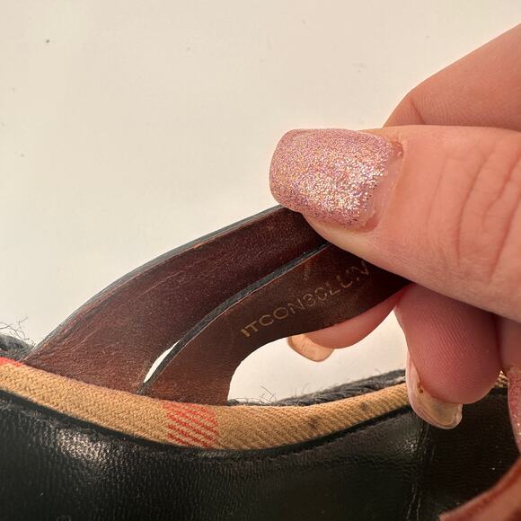 Burberry Leather Brown Wedge Espadrille Thong Heels Sandals Size 39 / 9 - Picture 3 of 10